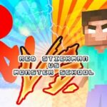 رجل المضرب الأحمر ضد مدرسة الوحوش (Red Stickman vs Monster School)